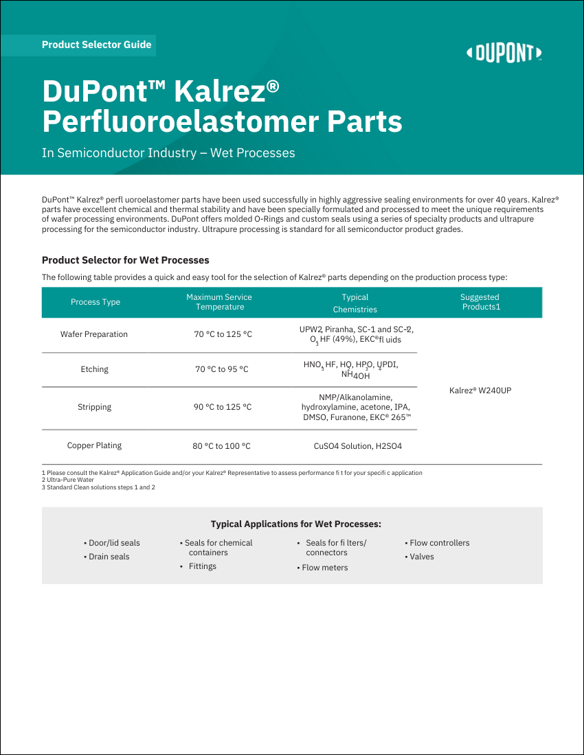 Perfluoroelastomer Parts for Semiconductors - Wet Processes Thumbnail