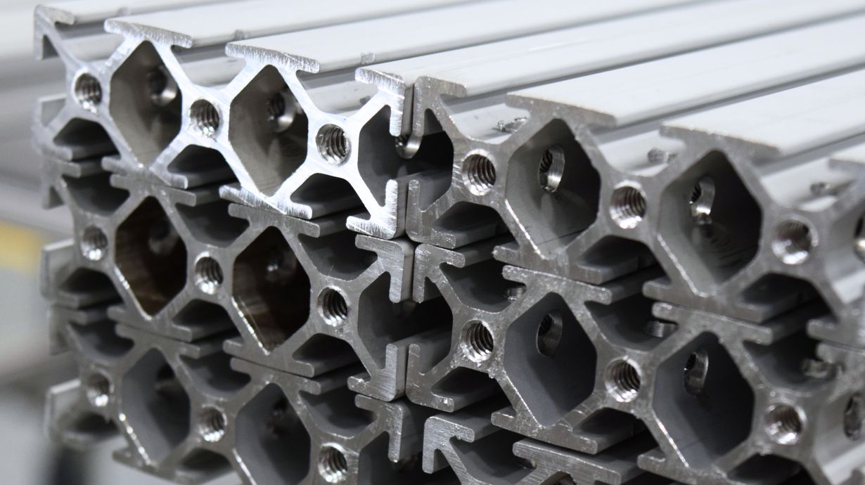 Pile of T-Slot Aluminum Extrusion Materials