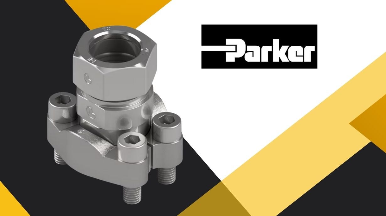 Parker Hannifin flange on textured background