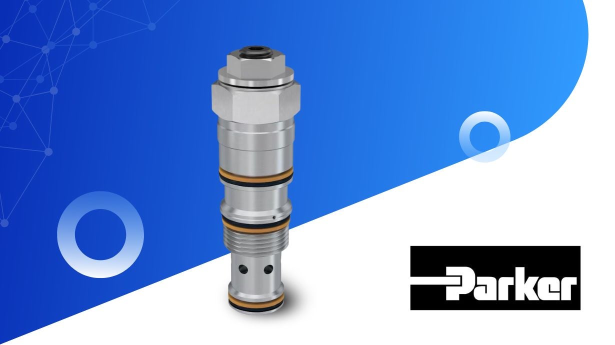 Counterbalance Valve on a blue and white background