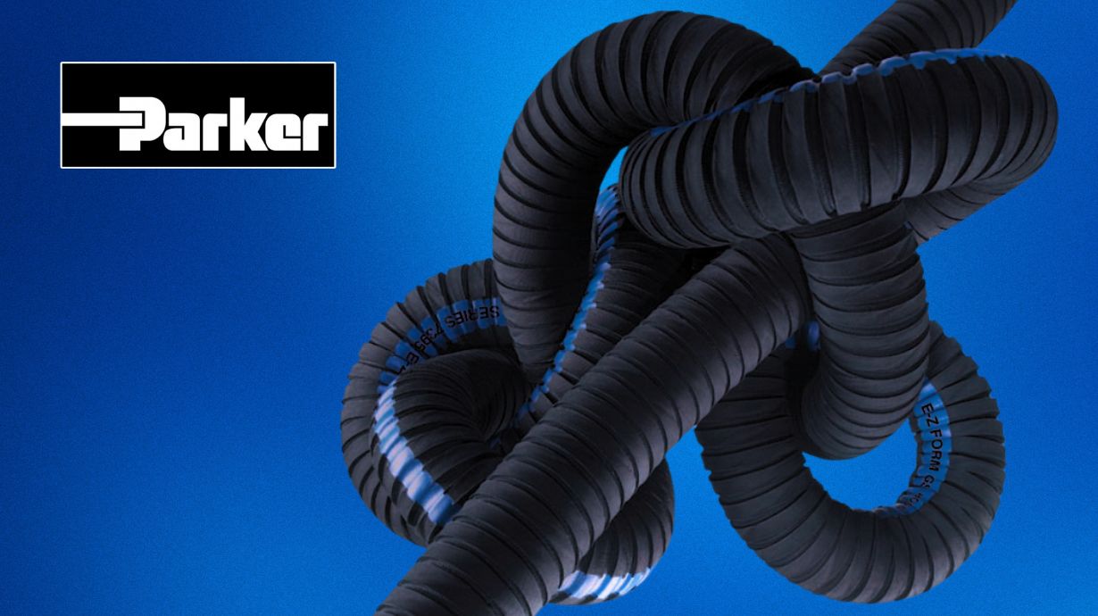 Parker E-Z Form Hose tied in a knot to demonstrate flexibility