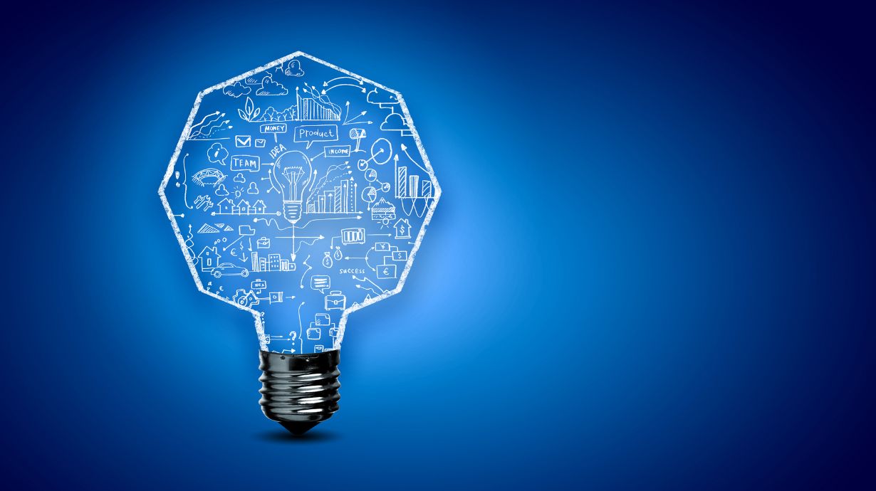 Blue lightbulb graphic