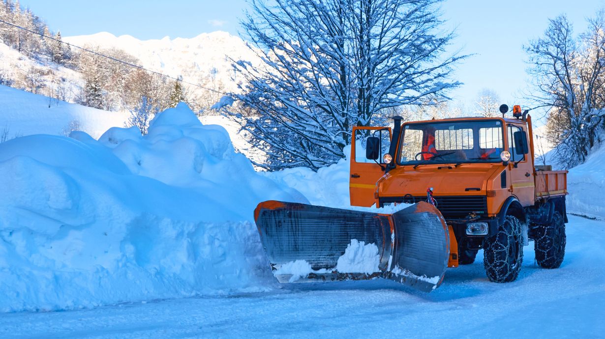 Snow Plow in Winter