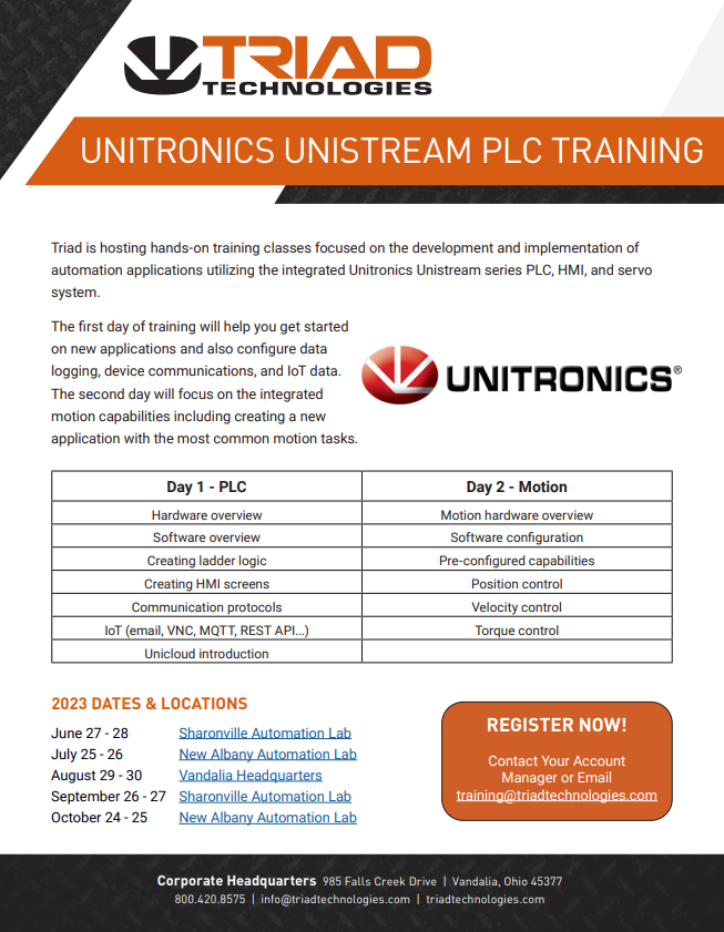 Unitronics Training from Triad